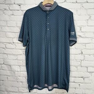 Greyson Polo Golf Shirt Men XL Keswick Golf Club Wolf All Over Print Performance